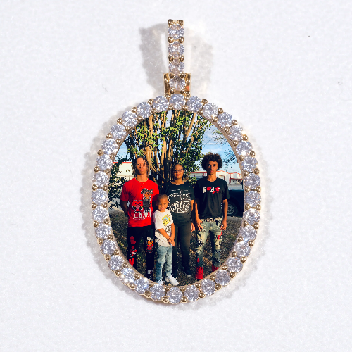 3D Oval Custom Picture Pendant
