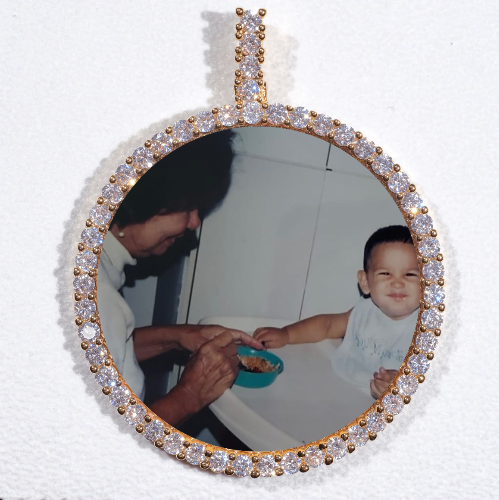 LARGE 3D CIRCLE CUSTOM PICTURE PENDANT