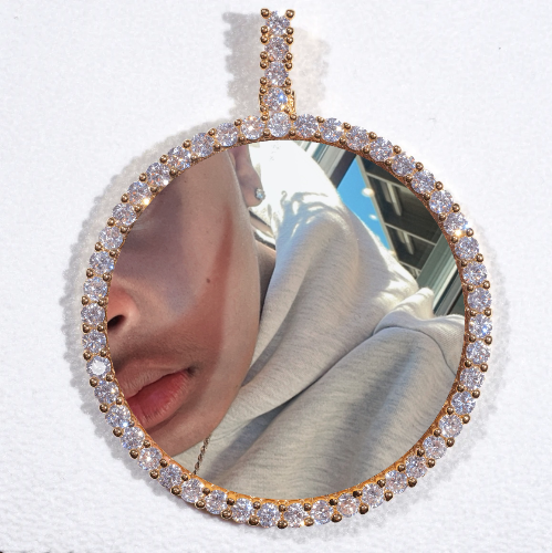 LARGE 3D CIRCLE CUSTOM PICTURE PENDANT