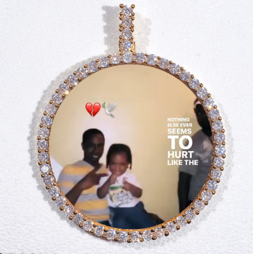 LARGE 3D CIRCLE CUSTOM PICTURE PENDANT