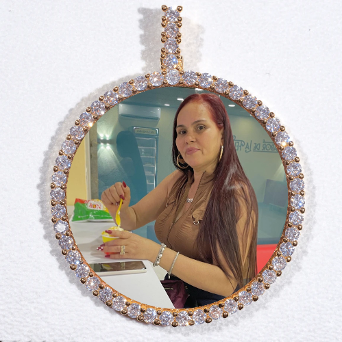 LARGE 3D CIRCLE CUSTOM PICTURE PENDANT