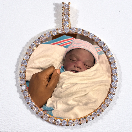 LARGE 3D CIRCLE CUSTOM PICTURE PENDANT