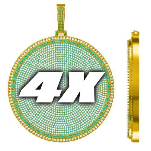 CUSTOM LETTER NECKLACE 3D BIG DISC