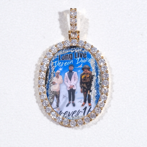 3D Oval Custom Picture Pendant