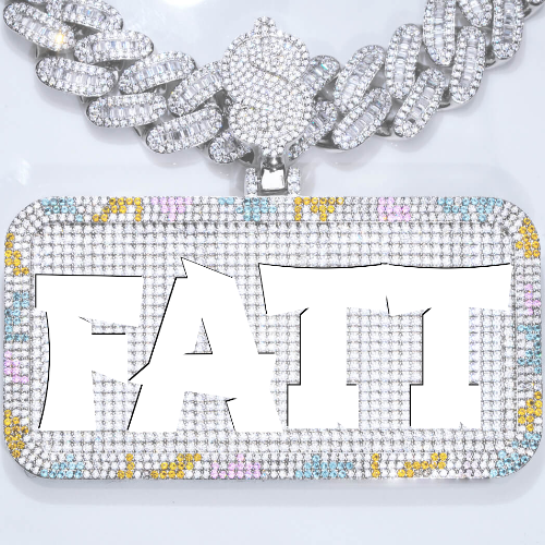 CUSTOM LETTER NECKLACE 3D COLORFUL SQUARE