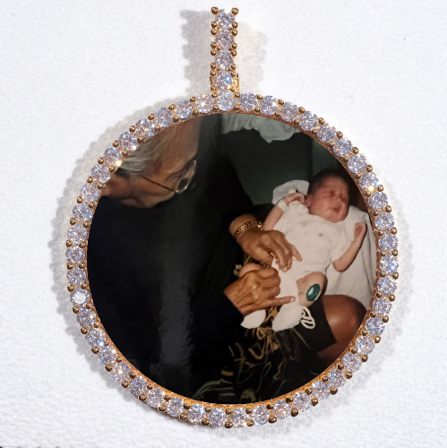 LARGE 3D CIRCLE CUSTOM PICTURE PENDANT
