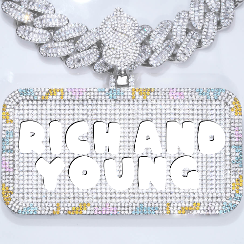 CUSTOM LETTER NECKLACE 3D COLORFUL SQUARE