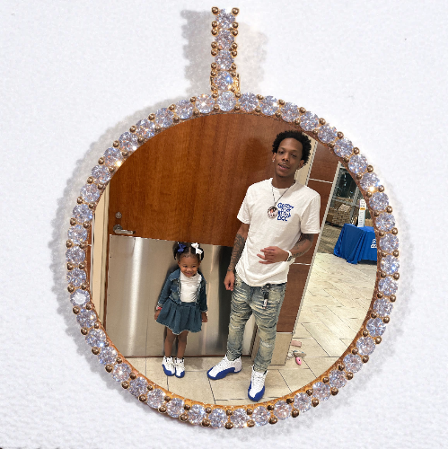 LARGE 3D CIRCLE CUSTOM PICTURE PENDANT