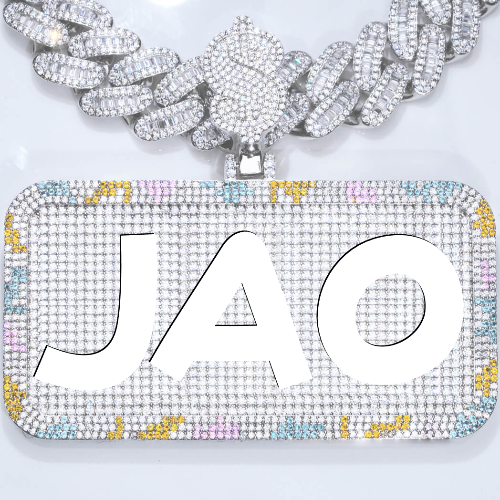 CUSTOM LETTER NECKLACE 3D COLORFUL SQUARE