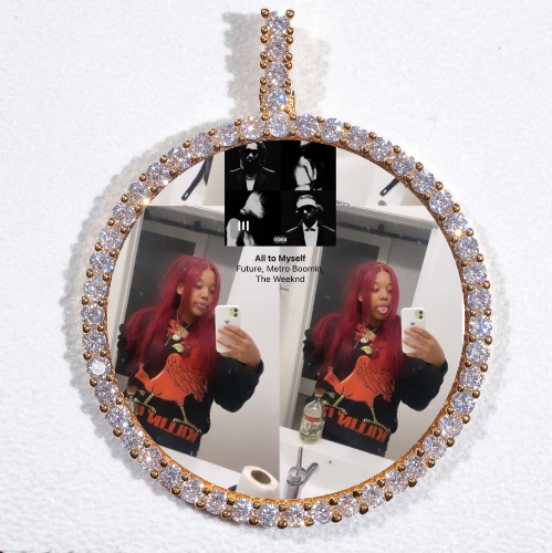 LARGE 3D CIRCLE CUSTOM PICTURE PENDANT