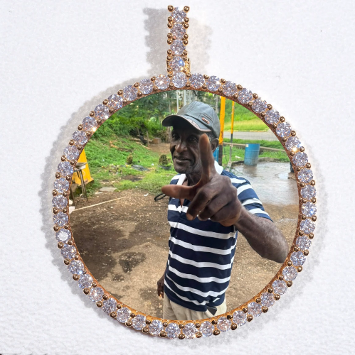 LARGE 3D CIRCLE CUSTOM PICTURE PENDANT