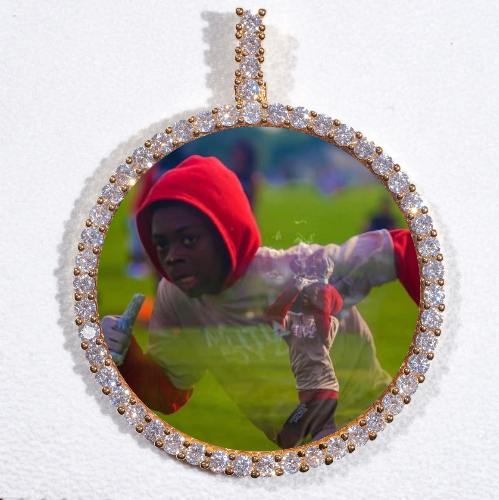 LARGE 3D CIRCLE CUSTOM PICTURE PENDANT