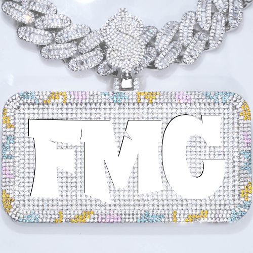 CUSTOM LETTER NECKLACE 3D COLORFUL SQUARE