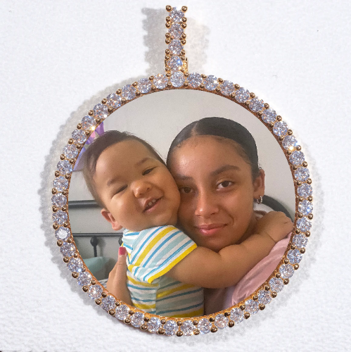 LARGE 3D CIRCLE CUSTOM PICTURE PENDANT