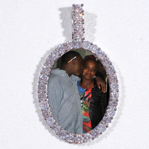 Large 3D Oval Custom Picture Pendant