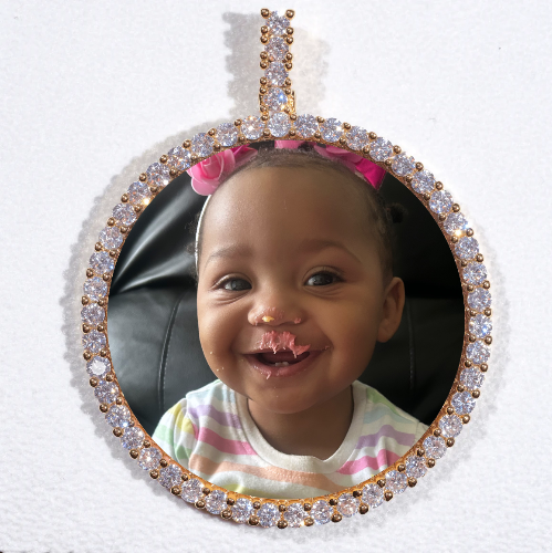 LARGE 3D CIRCLE CUSTOM PICTURE PENDANT