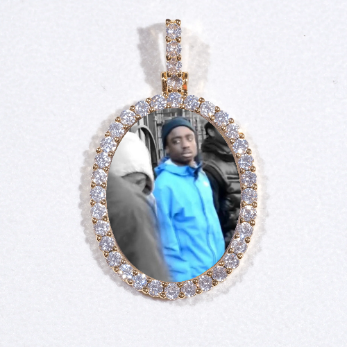 3D Oval Custom Picture Pendant