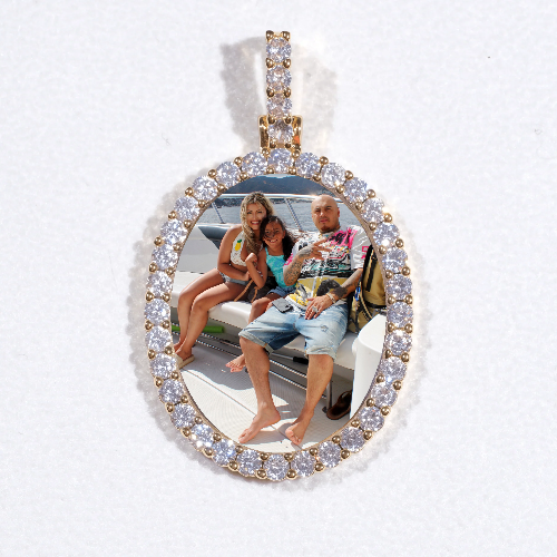 3D Oval Custom Picture Pendant