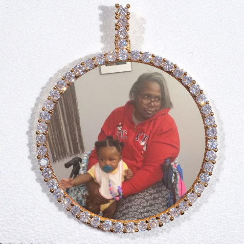 LARGE 3D CIRCLE CUSTOM PICTURE PENDANT