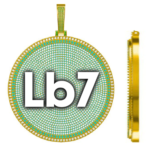 CUSTOM LETTER NECKLACE 3D BIG DISC