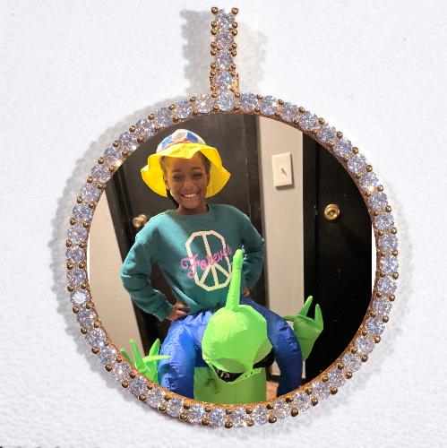 LARGE 3D CIRCLE CUSTOM PICTURE PENDANT