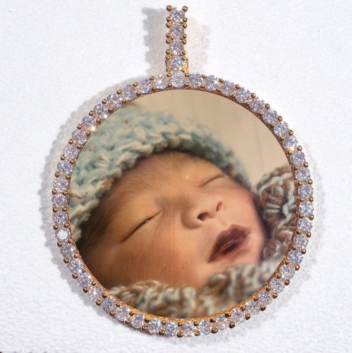 LARGE 3D CIRCLE CUSTOM PICTURE PENDANT