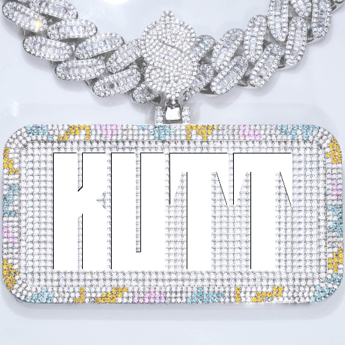 CUSTOM LETTER NECKLACE 3D COLORFUL SQUARE