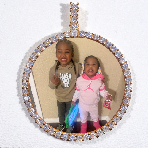 LARGE 3D CIRCLE CUSTOM PICTURE PENDANT