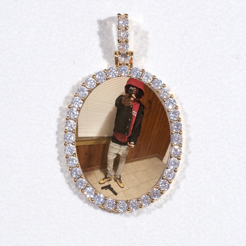 3D Oval Custom Picture Pendant