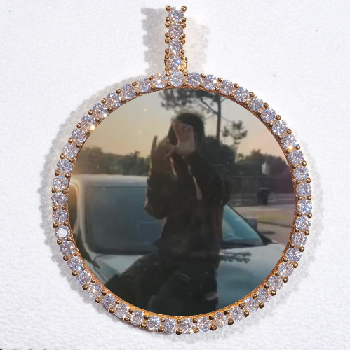 LARGE 3D CIRCLE CUSTOM PICTURE PENDANT