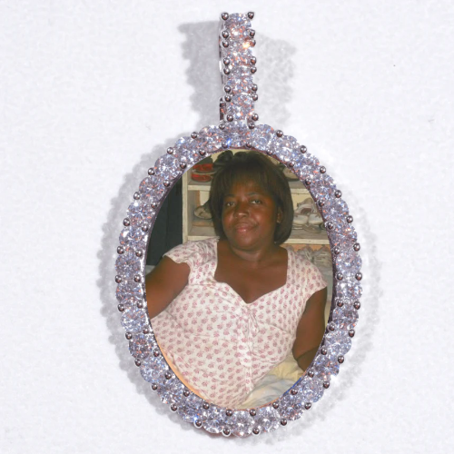 Large 3D Oval Custom Picture Pendant