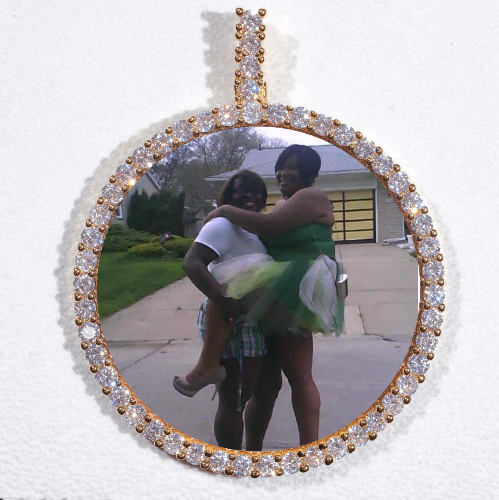 LARGE 3D CIRCLE CUSTOM PICTURE PENDANT
