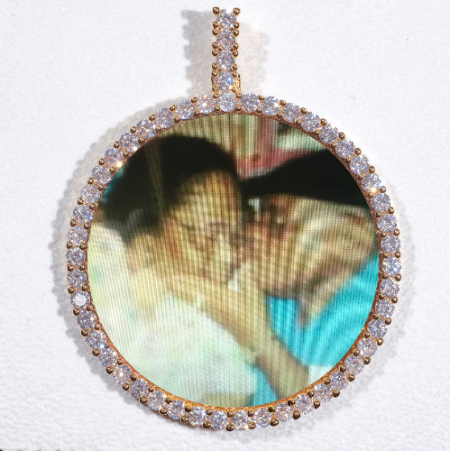 LARGE 3D CIRCLE CUSTOM PICTURE PENDANT