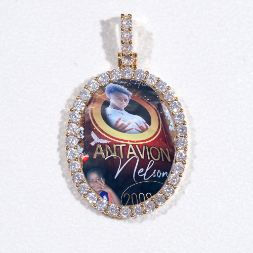 3D Oval Custom Picture Pendant
