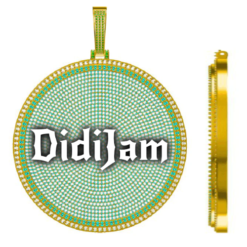 CUSTOM LETTER NECKLACE 3D BIG DISC