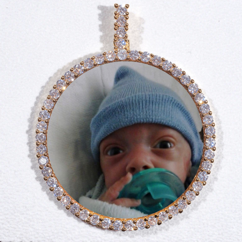LARGE 3D CIRCLE CUSTOM PICTURE PENDANT