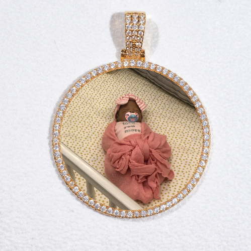 MEDIUM 3D CIRCLE CUSTOM PICTURE PENDANT