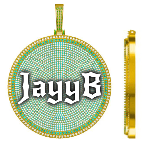 CUSTOM LETTER NECKLACE 3D BIG DISC