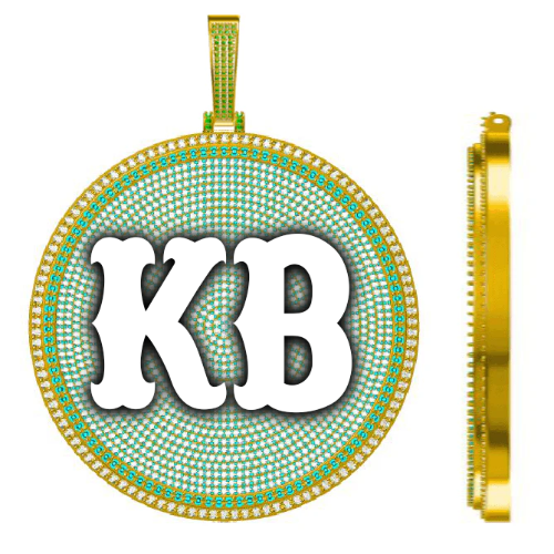 CUSTOM LETTER NECKLACE 3D BIG DISC
