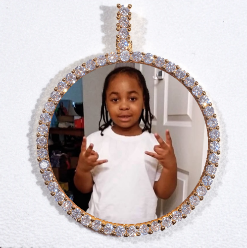 LARGE 3D CIRCLE CUSTOM PICTURE PENDANT