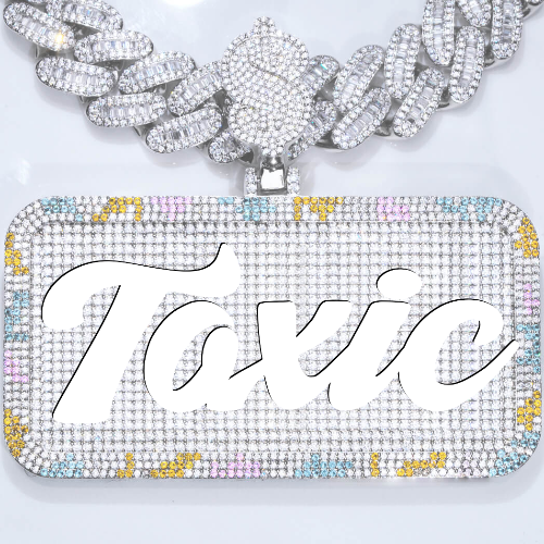 CUSTOM LETTER NECKLACE 3D COLORFUL SQUARE