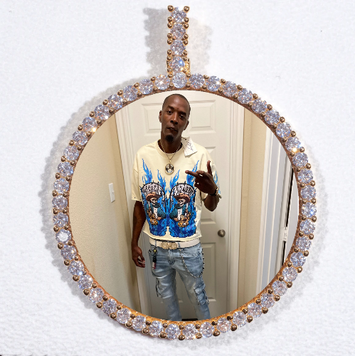LARGE 3D CIRCLE CUSTOM PICTURE PENDANT