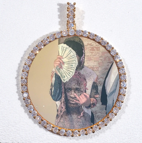 LARGE 3D CIRCLE CUSTOM PICTURE PENDANT