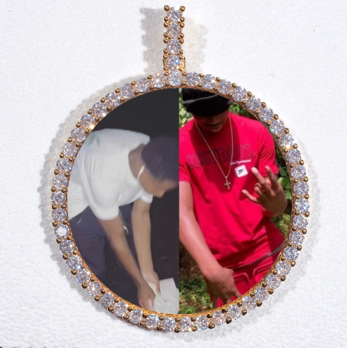LARGE 3D CIRCLE CUSTOM PICTURE PENDANT