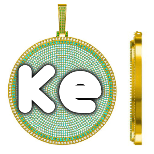 CUSTOM LETTER NECKLACE 3D BIG DISC
