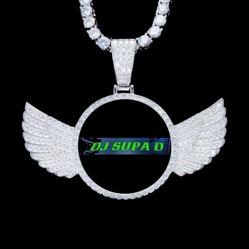 925S & VVS Moissanite 3D Wing Custom Picture Pendant