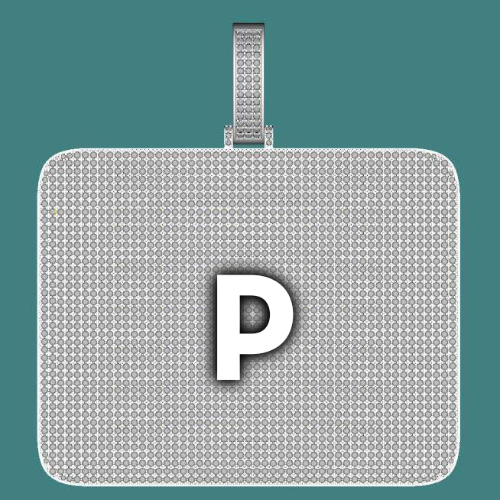 CUSTOM LETTER NECKLACE 3D BIG SQUARE