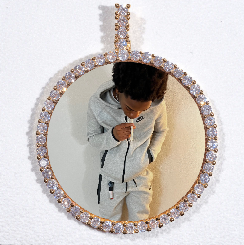 LARGE 3D CIRCLE CUSTOM PICTURE PENDANT