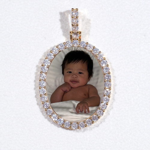 3D Oval Custom Picture Pendant