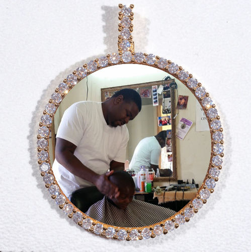 LARGE 3D CIRCLE CUSTOM PICTURE PENDANT